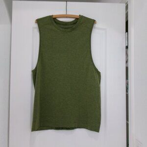 Men's Lululemon Athletic Metal Vent Muscle Tank Static Stripe Green Black M